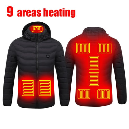 Men 25 Areas Heated Jacket Self Heated Jacket Men Women USB Heated Clothing Electric Heating Jackets Heated down Coat
