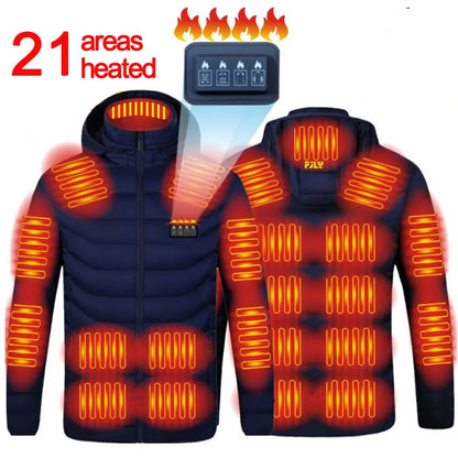 Men 25 Areas Heated Jacket Self Heated Jacket Men Women USB Heated Clothing Electric Heating Jackets Heated down Coat