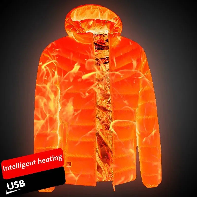 Men 25 Areas Heated Jacket Self Heated Jacket Men Women USB Heated Clothing Electric Heating Jackets Heated down Coat