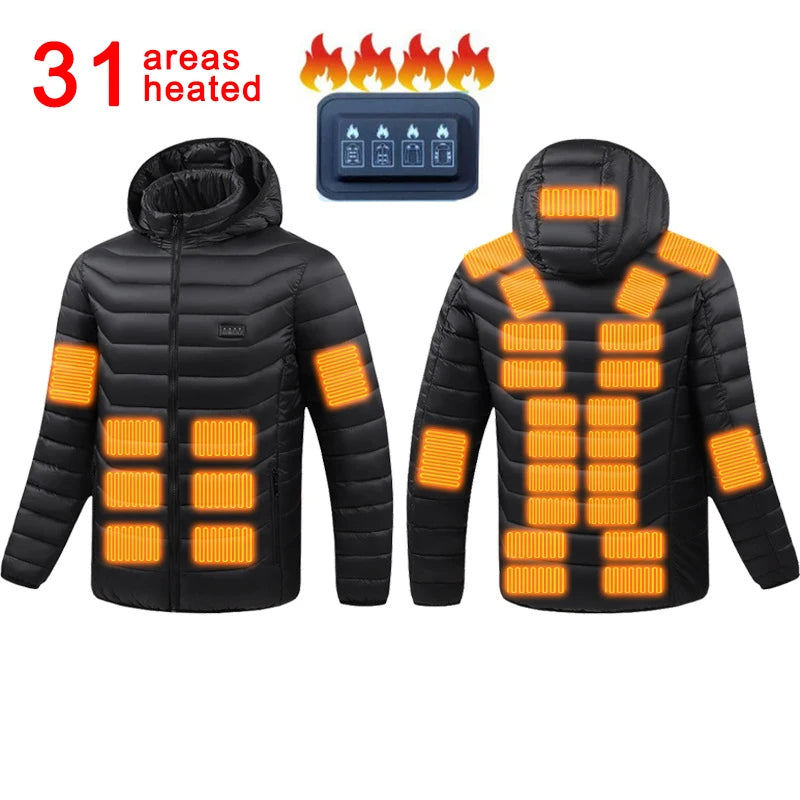 Men 25 Areas Heated Jacket Self Heated Jacket Men Women USB Heated Clothing Electric Heating Jackets Heated down Coat