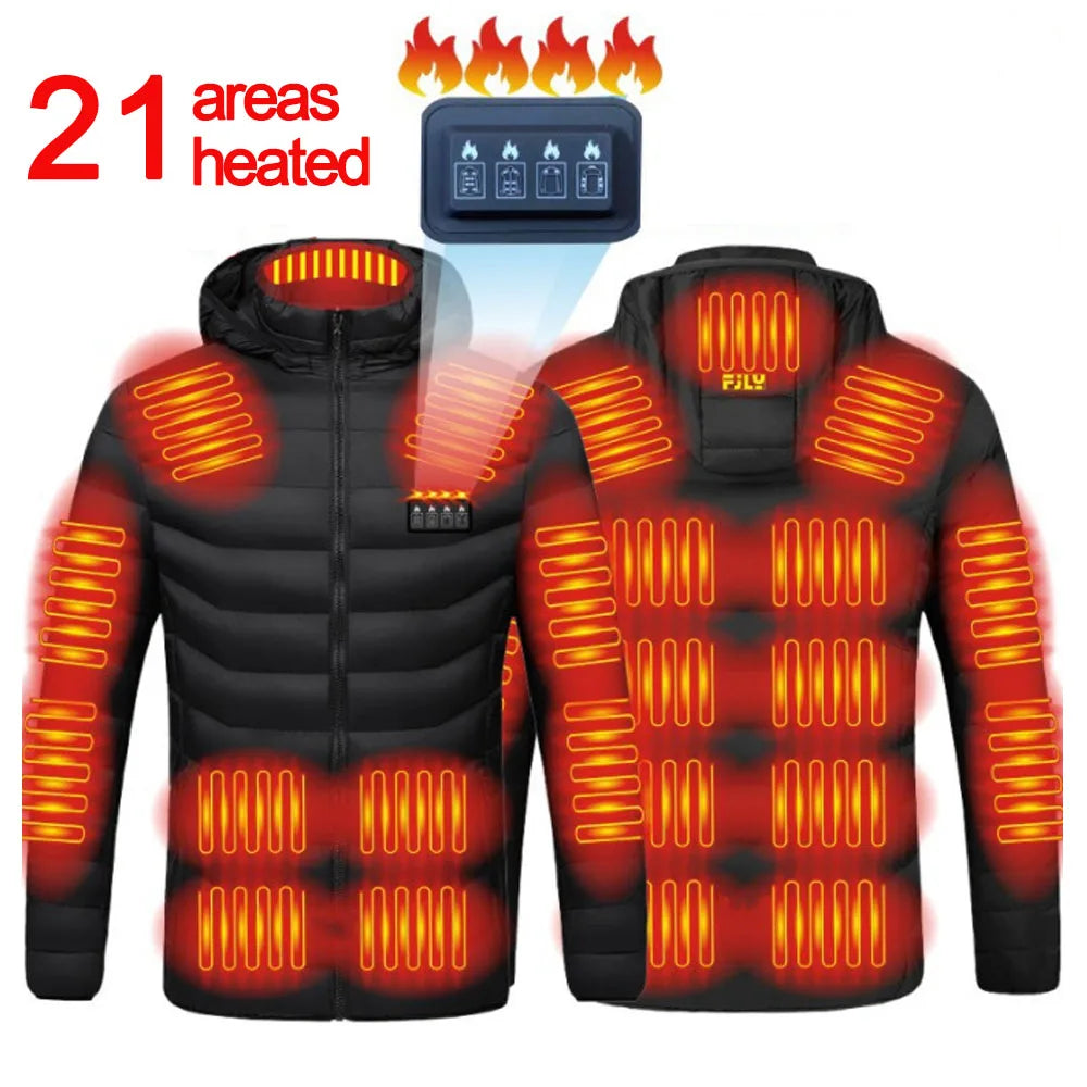 Men 25 Areas Heated Jacket Self Heated Jacket Men Women USB Heated Clothing Electric Heating Jackets Heated down Coat