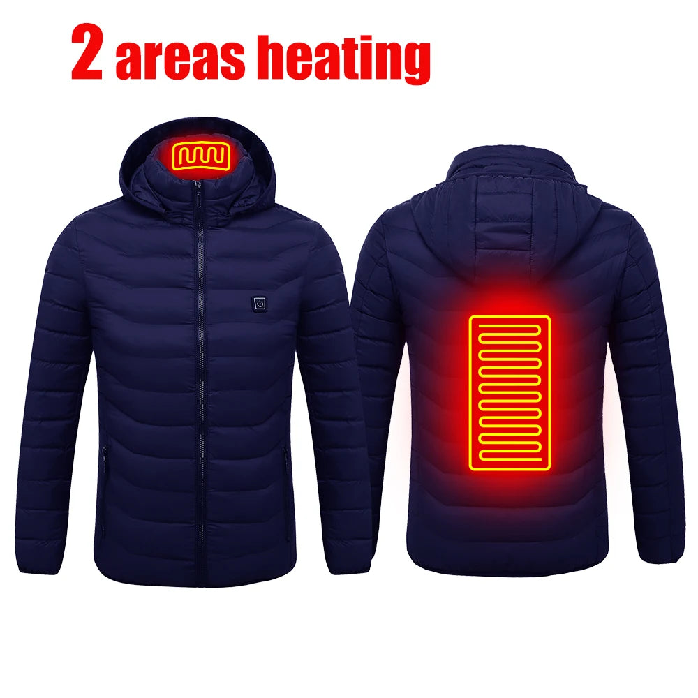Men 25 Areas Heated Jacket Self Heated Jacket Men Women USB Heated Clothing Electric Heating Jackets Heated down Coat