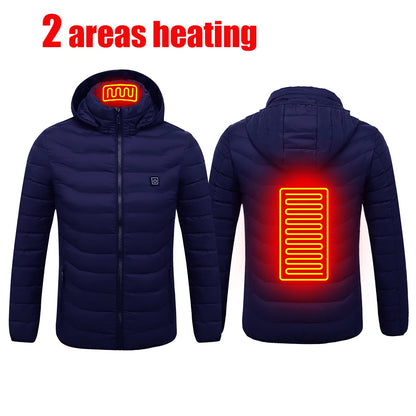 Men 25 Areas Heated Jacket Self Heated Jacket Men Women USB Heated Clothing Electric Heating Jackets Heated down Coat
