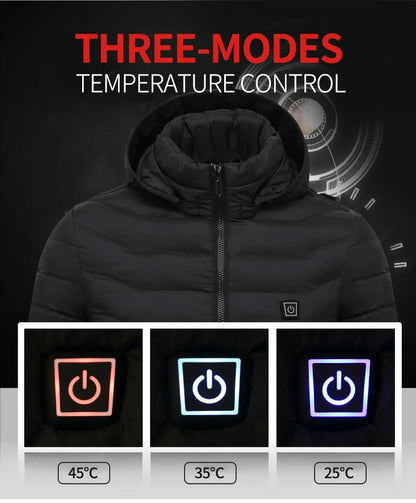 Men 25 Areas Heated Jacket Self Heated Jacket Men Women USB Heated Clothing Electric Heating Jackets Heated down Coat